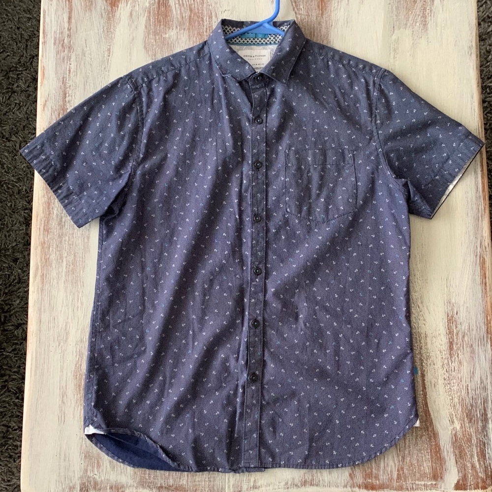 Denim & Flower Men's Casual Button Down Shirt M